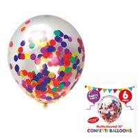 6pk Balloons Confetti Col 6ct