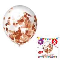 6Pk Balloons Confetti Rose 6ct